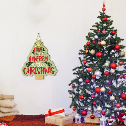 Christmas - themed Wooden Sign with "Have Yourself a Merry Little Christmas"