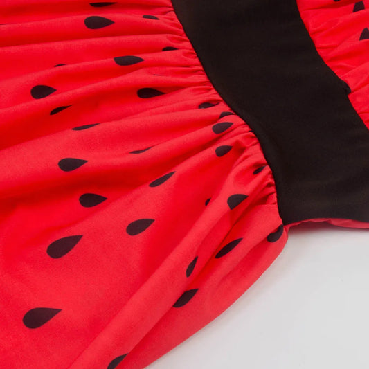 Women Watermelon Printing Party Dress Off Shoulder Slip A-Shaped Swing Skirt Sweet New Products In Spring Summer Dress 2024