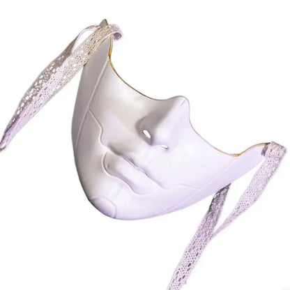 EtherealBe Phantom Mask for Masquerade Party with Elegant Lace Ribbon Straps