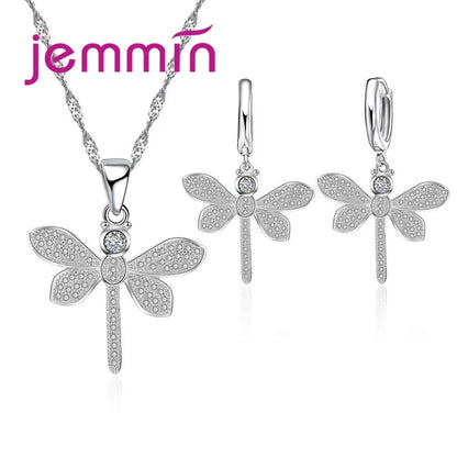 Hot Sale 925 Sterling Silver New Arrival Delicate Various Styles Peach Heart Shape Necklace Earrings Jewelry Sets For Women