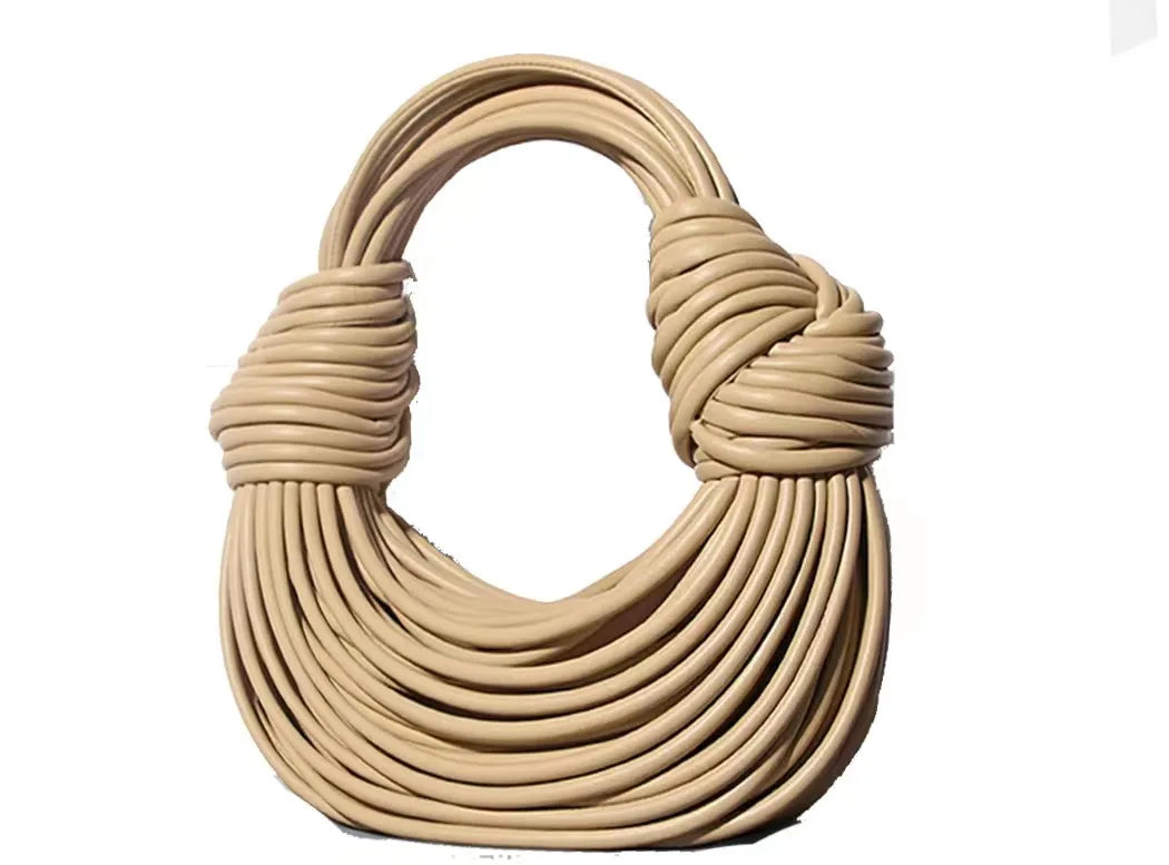 Handbags for Women 2023 New in Gold Luxury Designer Brand Handwoven Noodle Bags Rope Knotted Pulled Hobo Silver Evening Clutch