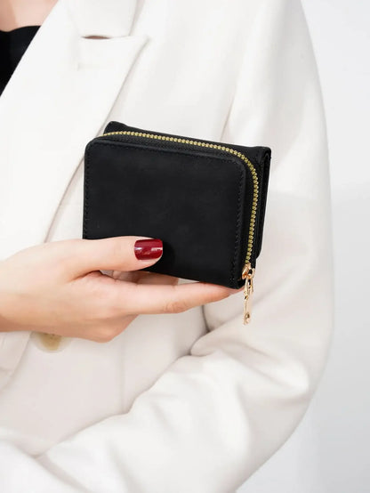 1pc Ladies' Short Wallet Suitable For Work & Business ID Card Credit Card For Christmas Gift For Young Girls Women White-Collar