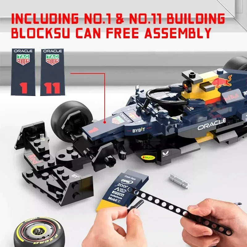 1/24 2023 F1 Red Bull RB19 #1 Max Verstappen #11 Perez Formula Racing Car Building Block Model Assembling Toy Vehicle Bricks