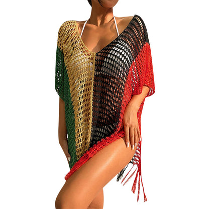 Beach Dress Tunic Cover Ups For Women Pareo Up Cpae Outfits Cover-Ups Female Summer 2024 New Knitted Sarong Bath Exits Saida