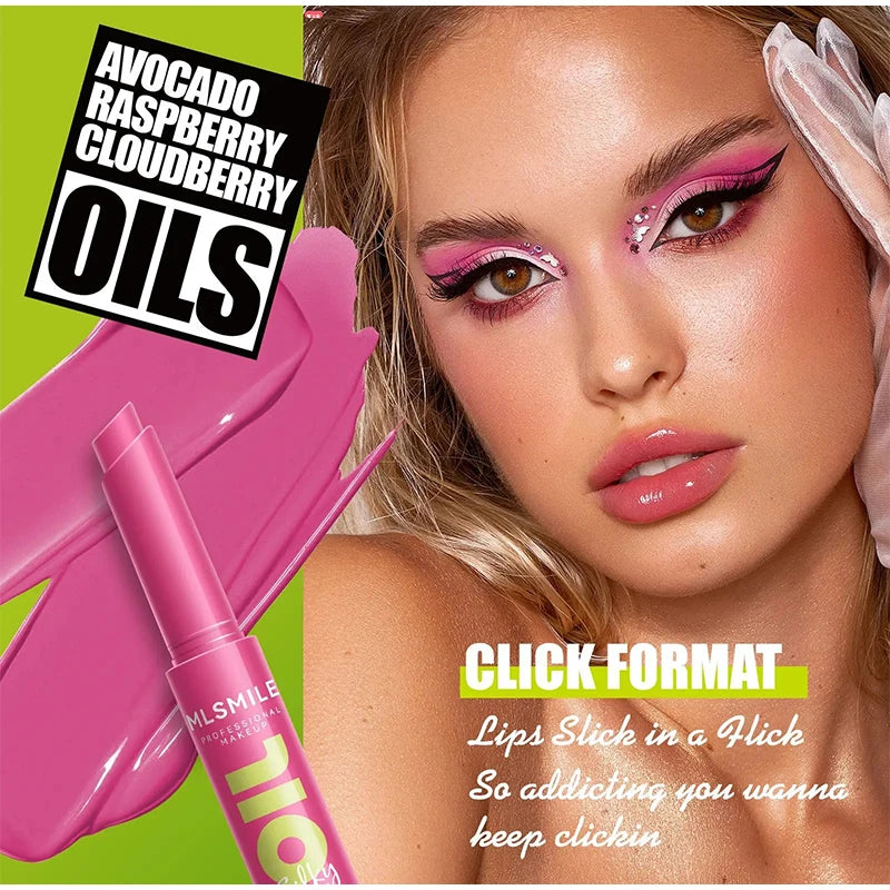 EtherealBe Hydrating Jelly Lip Gloss in vibrant pink with avocado, raspberry, and cloudberry oils for glossy lips