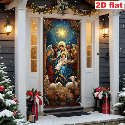 1pc religious Christmas scenes, including Maria, Joseph, young people, shepherds - indoor/outdoor decoration