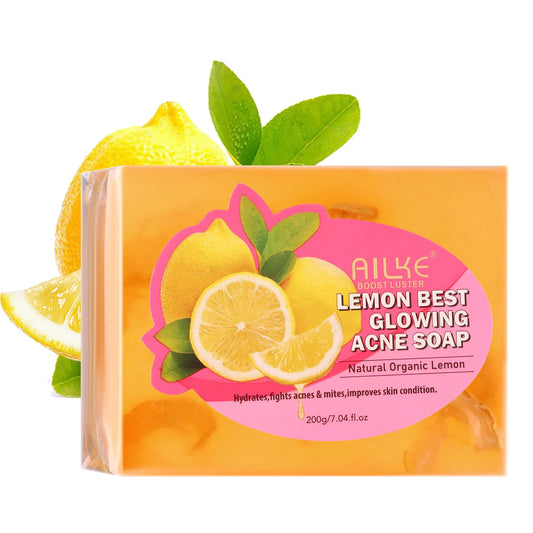 AILKE Spots Remover Soap Bars, Deep Cleansing, Moisturizing, Skin Glow, with Natural Lemon, Olive Oil, Cruelty Free Body Wash