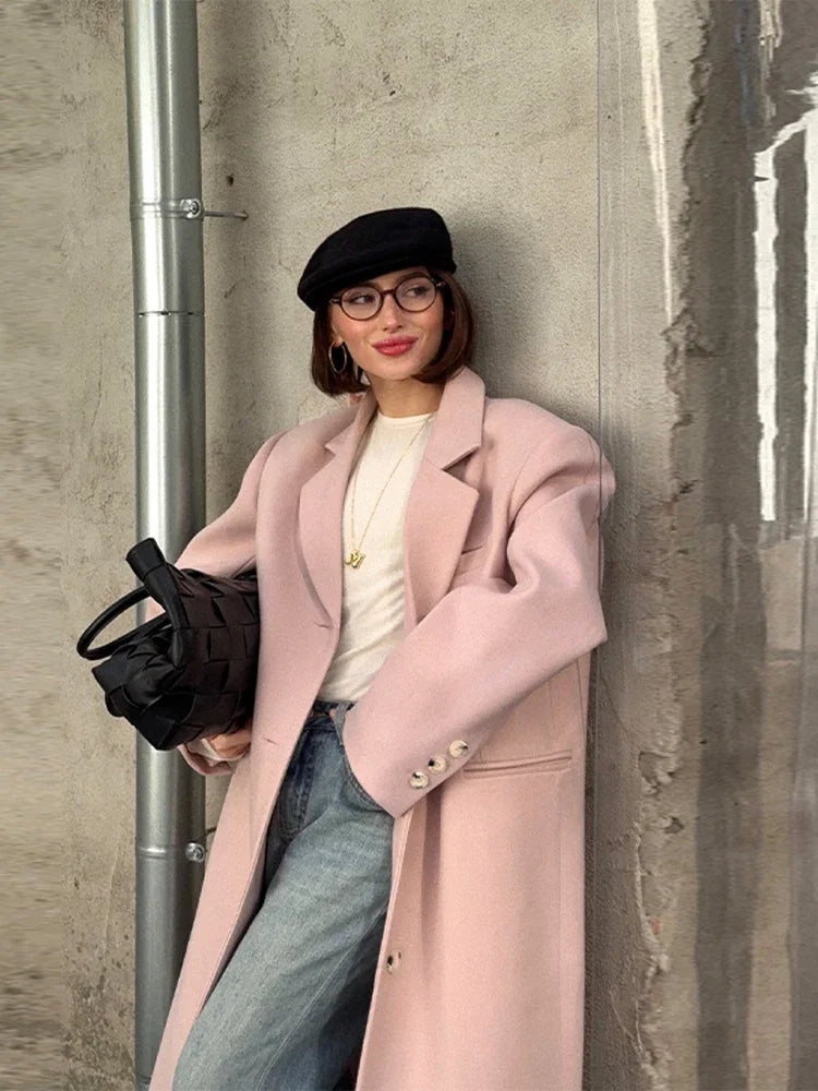 Single Breasted Women 's Winter Jacket Elegant Laple Pockets Thicken Full Sleeve Coats Female 2025 Autumn Winter Woman clothes