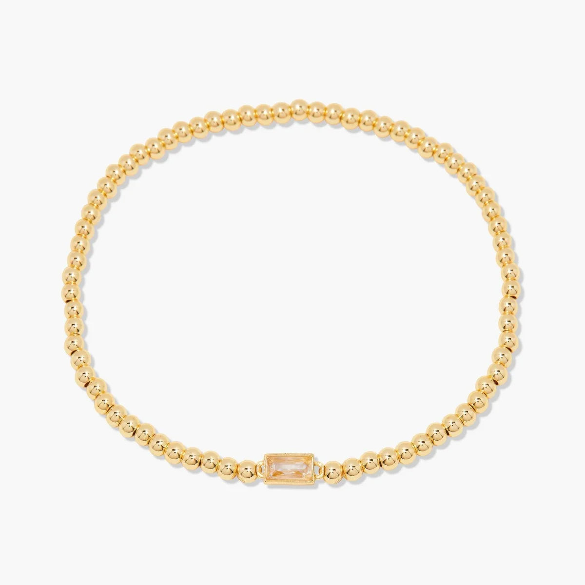 Minimalist style twelve month birthstone women's bracelet, stainless steel, electroplated 18K gold color protection