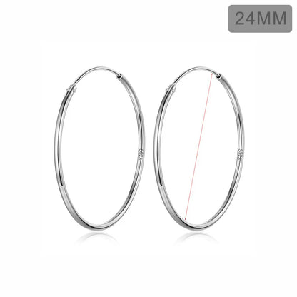 TrustDavis Real 925 Sterling Silver Earring Fashion Simple Korean Hoop Earrings For Women Charming Chic Party Fine Jewelry DD455