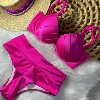 Sexy High Waist Bikini Swimsuit Brazilan Bikini Set Swimwear for Women High Leg Push Up Two Piece Bathing Suits Summer Female