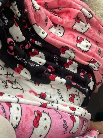2025 New HelloKitty Outerwear Autumn/Winter Plush Sleeper Pants Women's Warm Pants Flannel Home Pants Soft Warm Sleeper Pants