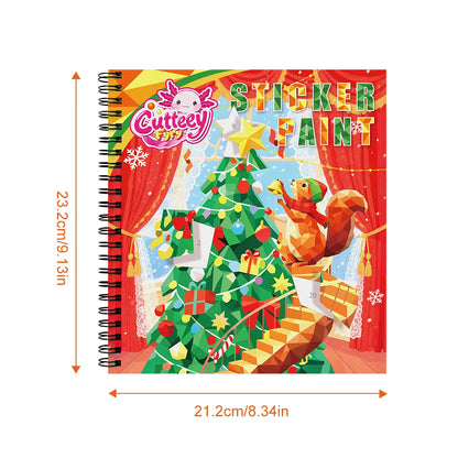 1PCS Stickers Paint Book For Grils Christmas Gift Christmas Tree Snowman Stickers By Number For Outgoing Travel Kids Stationery