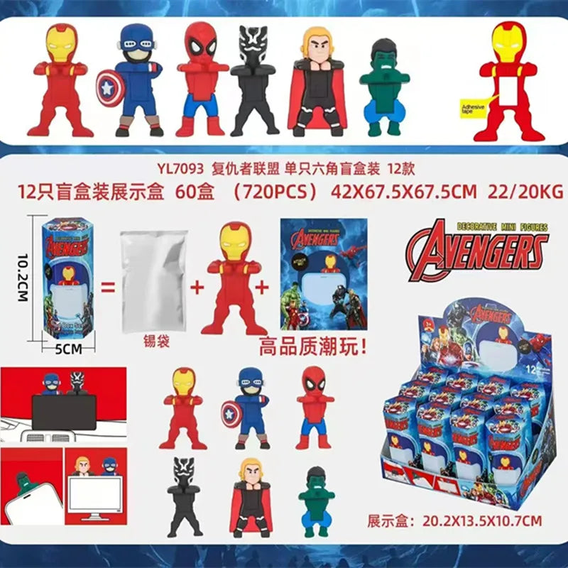 New Sonny Angel Avengers series computer screen decoration cute anime doll surprise box Christmas gift doll fashion doll