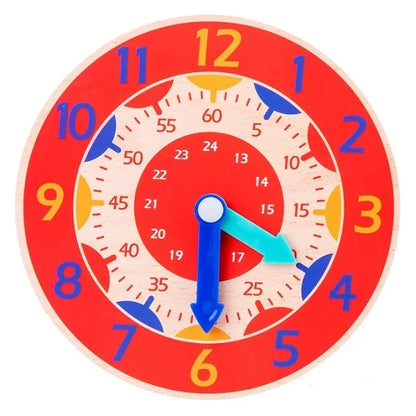 Kids Montessori Wooden Clock Toys Hour Minute Second Cognition Time Learning Teaching Aids Educational Toys for Children
