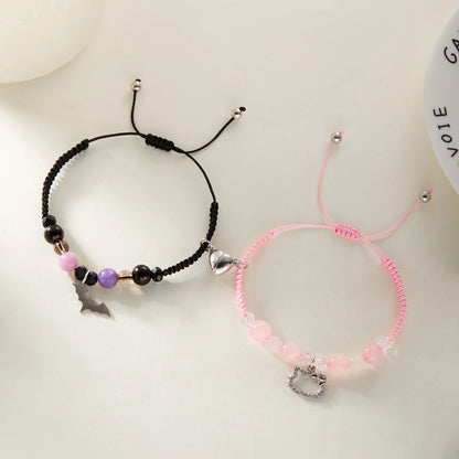 Bat Hello Cat Spider Friendship Bracelets Best Friend Bff Halloween Christmas Matching Rope Chain Bracelet Couples Family Sister