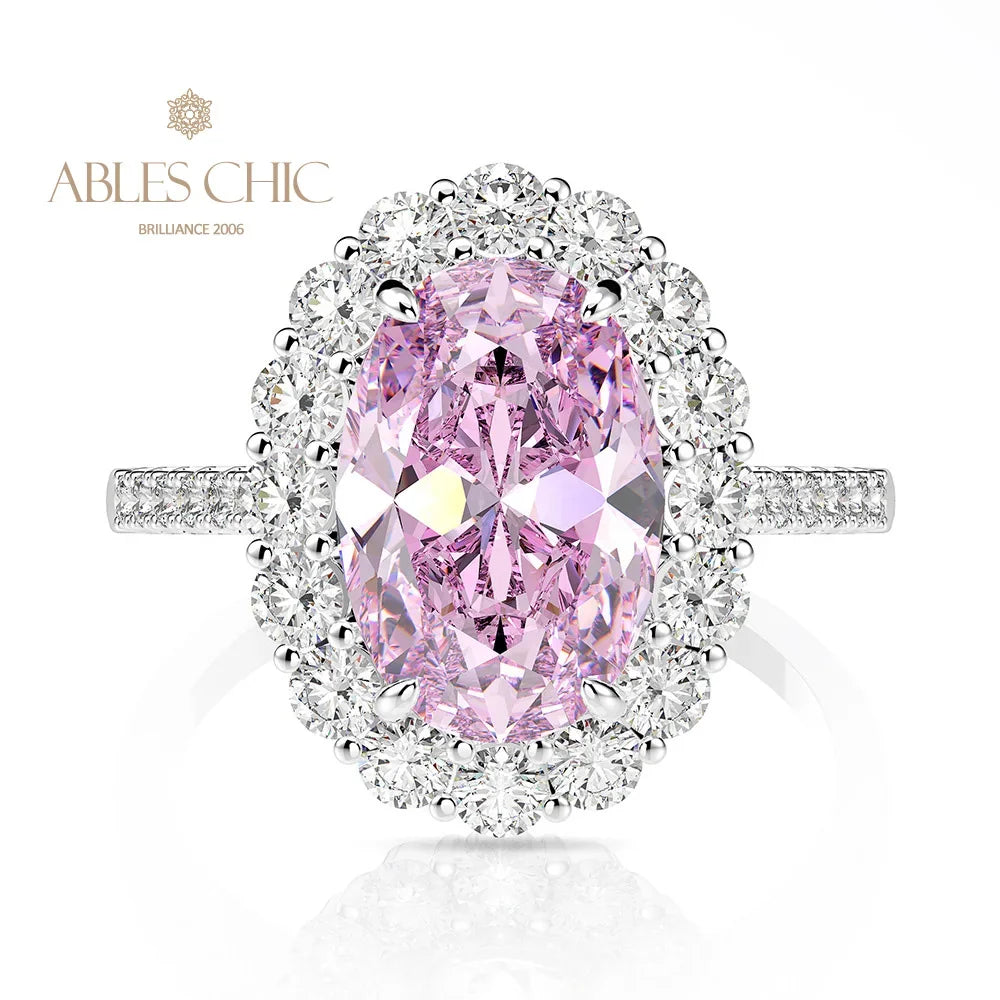Ables Chic Sterling Silver Oval Lab Citrine Engagement Ring Big Kunzite Morganit Bridal Women Rings S2R1S2R1021