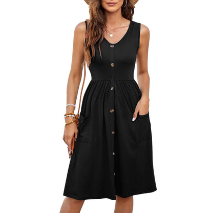 EtherealBe Sexy V Neck Midi Dress with Pockets