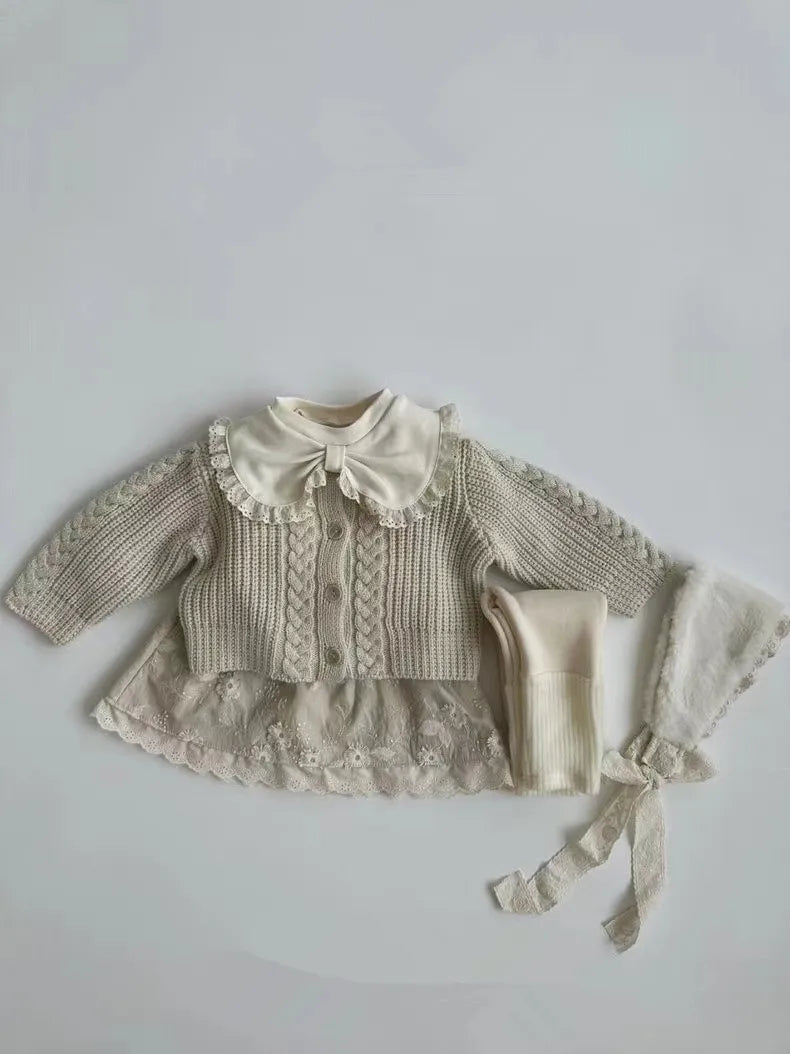 2024 Autumn New Baby Girl Long Sleeve T Shirts Infant Bow Bottoming Shirt Floral Casual Tops Toddler Kids Clothes Baby Tees