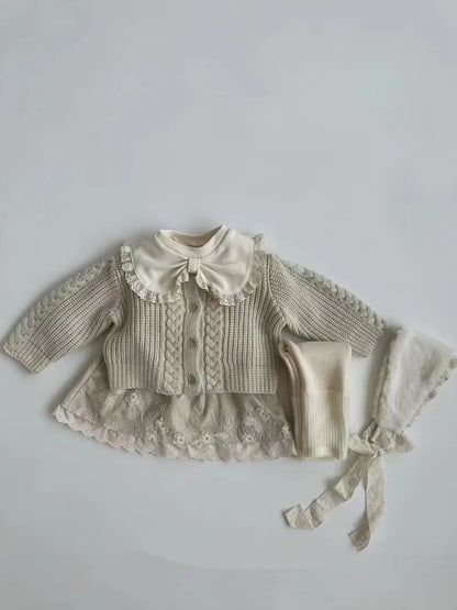 2024 Autumn New Baby Girl Long Sleeve T Shirts Infant Bow Bottoming Shirt Floral Casual Tops Toddler Kids Clothes Baby Tees