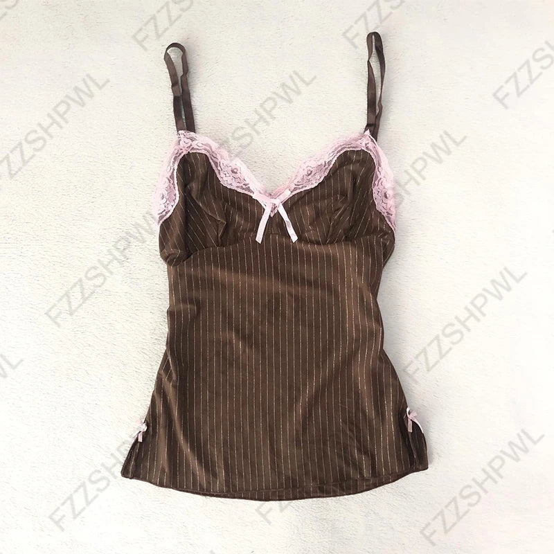 Y2K Retro Harajuku Women's Camisole Top Sexy Slim Chic Casual Crop Top Grunge Punk Hip Hop Gothic Aesthetic Emo Girls Streetwear