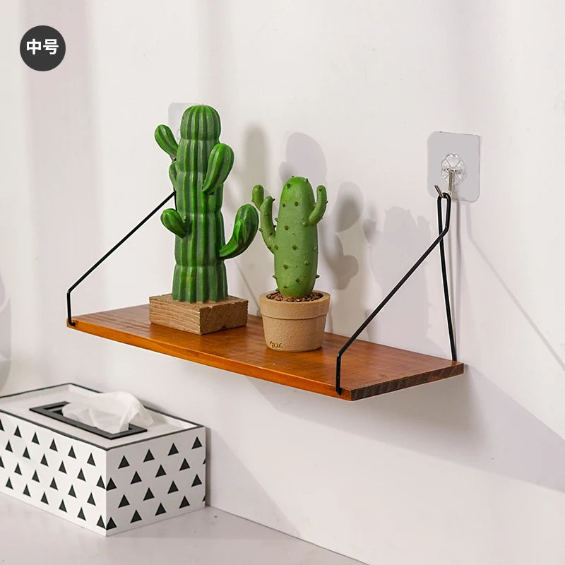 Nordic Wooden Wall Hanging Shelves Living Room Decor Display Stand Home Wall Decoration Bedroom Storage Shelf