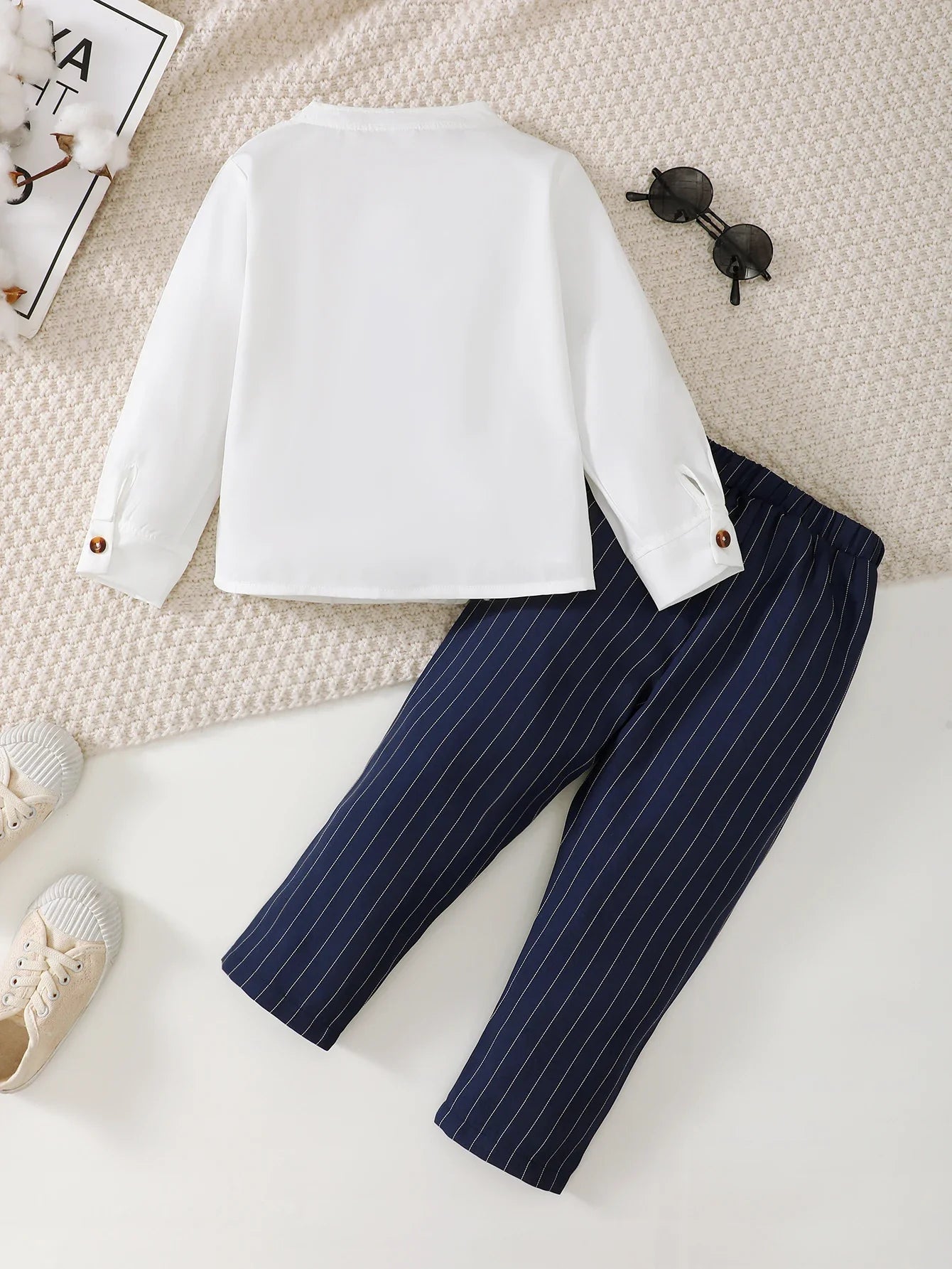 Spring   And   Autumn  1-6  Years  Old  Cool  Boys  Shirt   Striped   Trousers   Gentleman's   Suit