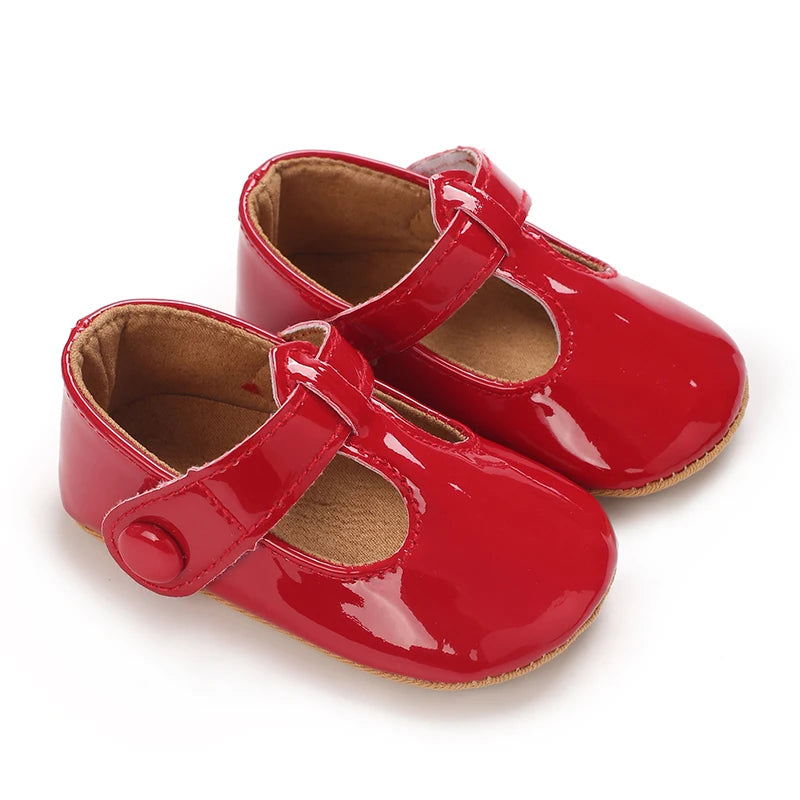 Mary Jane Flats Bow Crib Shoes Anti Slip Soft Rubber Sole Suitable For Children Infant Baby