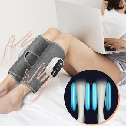 3 Gears 3 Modes Leg Calf Massager Cordless Air Pressure Massager for Fitness Office Gym Muscle Relaxation 15Min Timer