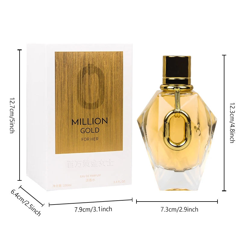 Million Gold For Her Women Perfume Edp Long Lasting Oriental Rose & Patchouli Luxury Oud Woody Notes Blossom Pheromone Fragrance