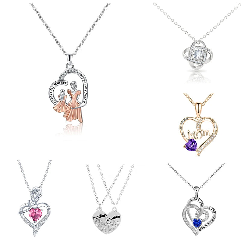 New Fashion Pendant Necklace In Rose Flower Jewelry Gift Box Preserved Rose Necklace Set Wedding Christmas Gift for Girlfriend