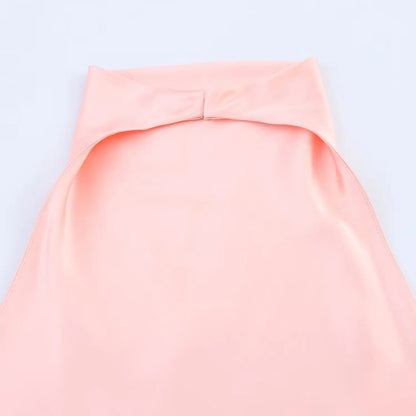 TFMLN Elegant Halter Top for Women Spring Summer Sexy  Backless High Street Waistcoat Female Fashion Solid Halter Neck Tops