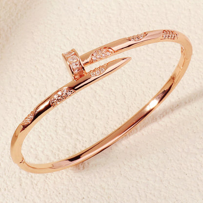 High-grade Copper And Zirconium Studded Bracelet Clip Design Fashion Women's Bracelet Daily Jewelry Accessories