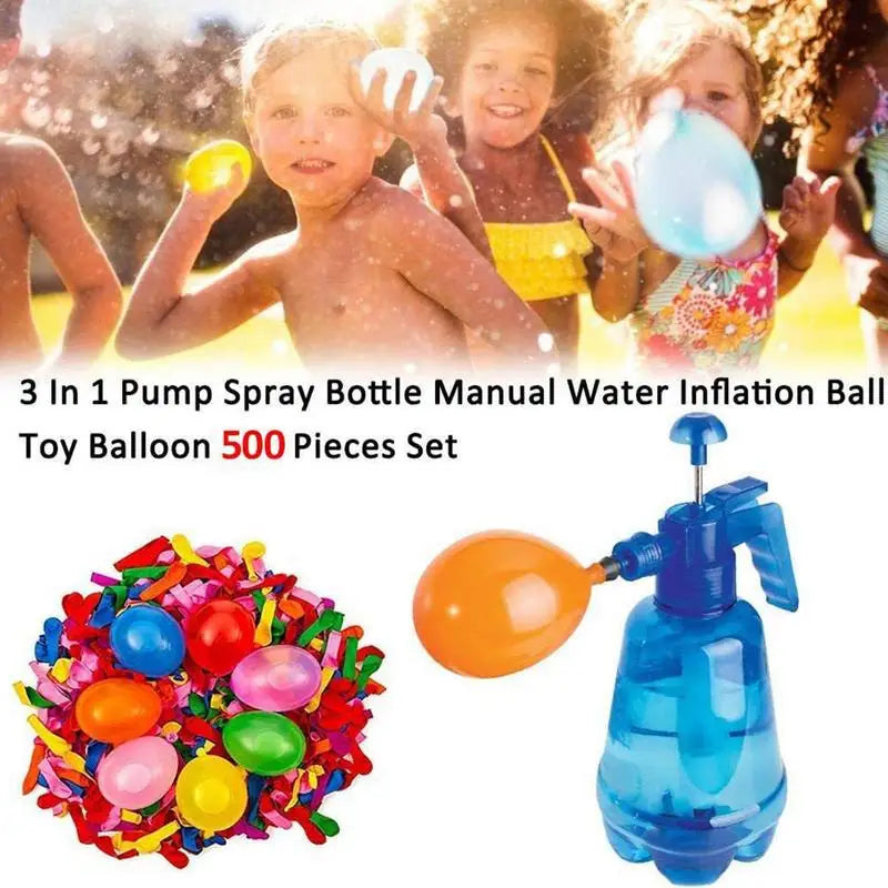 New Air Balloon Pumping Station Hand Balloon Filler Inflator With 500 Water Balloons For Kids Outdoor Water Fun Summer Toys