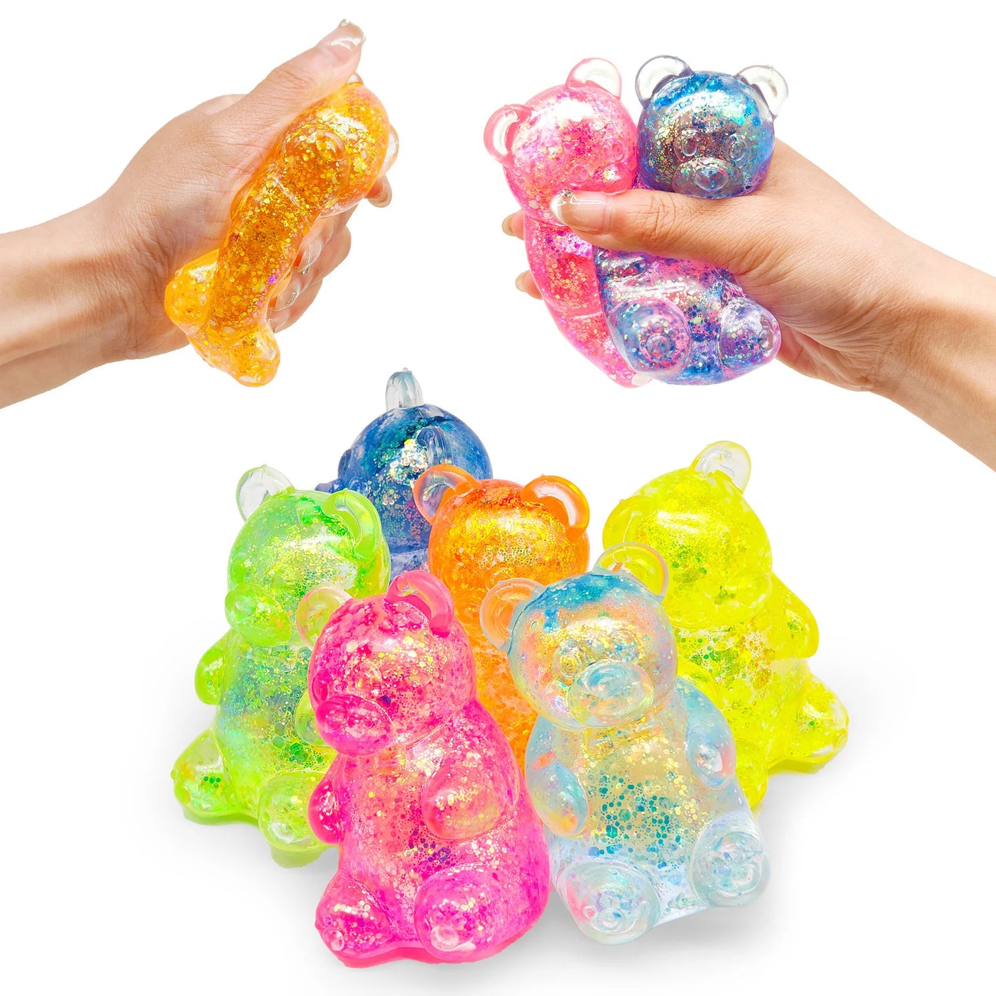 Needoh Little Bear Squeeze Stress Relief Cube Pressure-Relief Anxiety Sensory Tool Slow-Rebound Focus Desk Educational Gadget