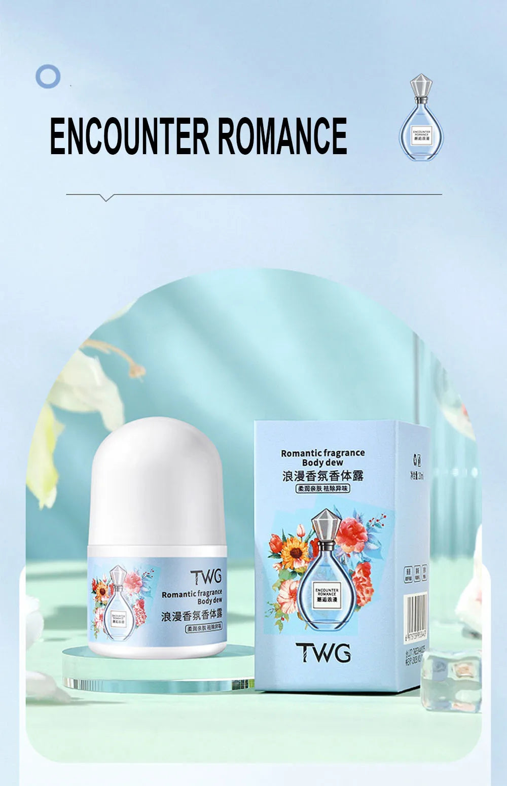 Romantic Fragrance Body Solid Perfume,Roll-on Antiperspirant Lotion,Woody,Floral Fruity Notes,Whole Body Fresh Lasting Fragrance