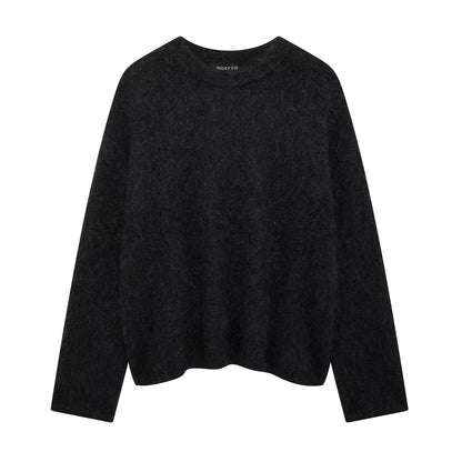 HH Autumn Sweater For Women Fashion Vintage Wine Red Knitted Pullover Long Sleeve O Neck Sweatshirt High Street Knitwear Top