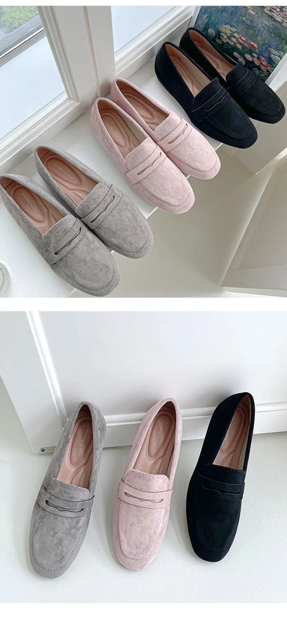2022 New Women Flat Shoes Woman Loafers Spring Autumn Casual Suede Slip on Woman Shoe Comfortable Lightweight Shoe Mujer Sapato