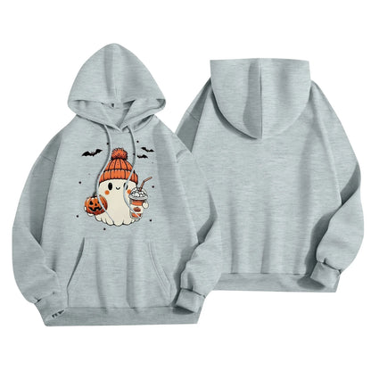 Women Halloween Printed Hoodie Casual Long Sleeve Sweatshirt Fashion Oversize Pullover Cozy Winter Streetwear Chic Loungewear