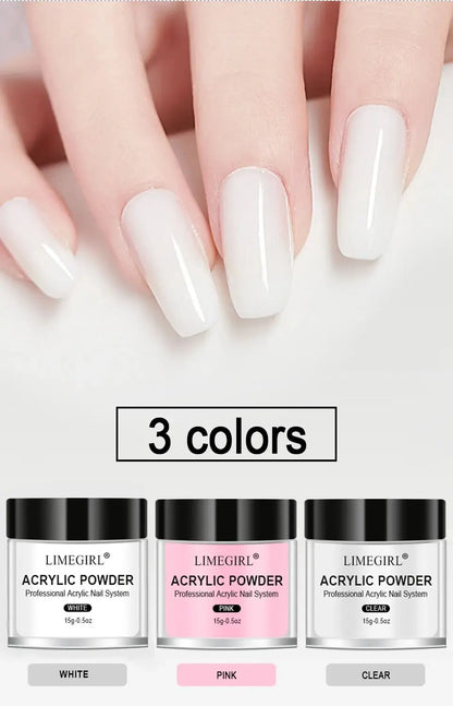 Nail Acrylic Powder and Liquid Monomer Nails Art Decoration For Manicure Set Kit Crystal Nail Glitter 3D Nail Tips Carving Tools