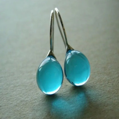 New color inlaid water drop glass stone earrings with exaggerated personality for women's jewelry