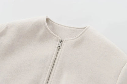 MUJER Red Zipper Bomber Jackets for Women Soft Cropped Jackets Woman 2025 Long Sleeve Woman's Sports Jacket New in Outerwears