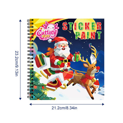 1PCS Stickers Paint Book For Grils Christmas Gift Christmas Tree Snowman Stickers By Number For Outgoing Travel Kids Stationery