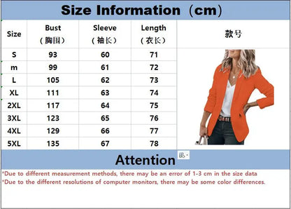 Autumn New Temperament Coat Women's Long Sleeve Solid Color Suit Collar Single Breasted Suit
