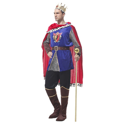 EtherealBe King Costume for Adults and Kids with Red Cape and Crown for Royal Theme Parties