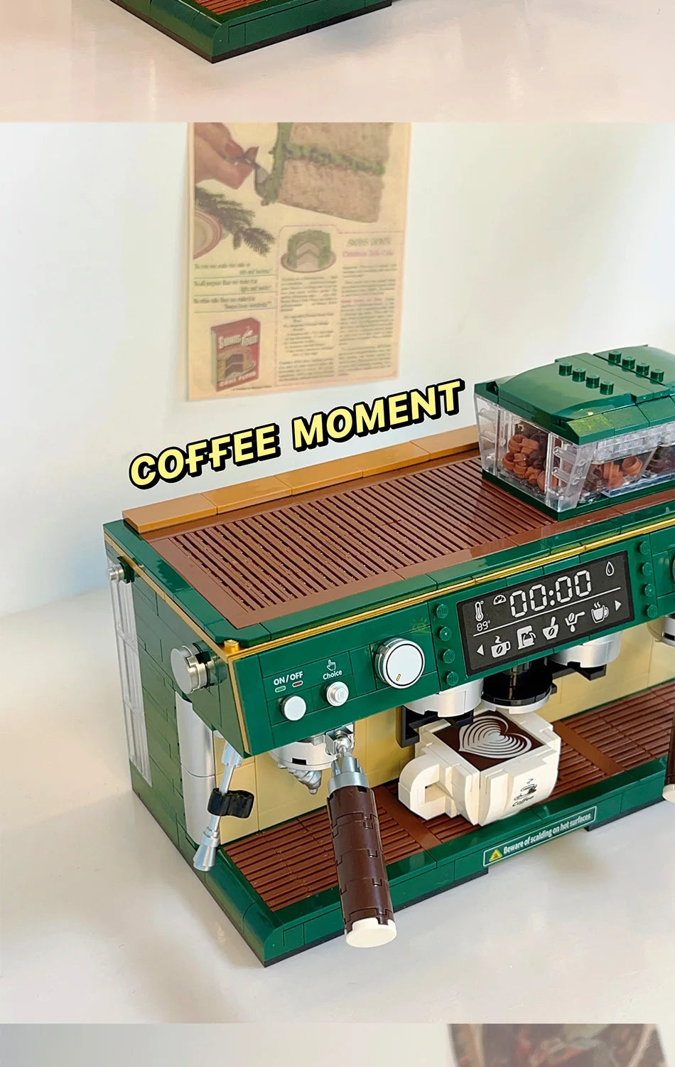 HUIQIBAO 928PCS MOC Coffee Machine Model Micro Building Blocks Mini Diamond City Friend Bricks Set Children Toys Kids Girl Game