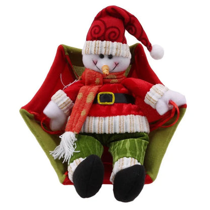 2024 Christmas Santa Claus Smowman Hanging Ceiling Decorations Parachute New Year  Pendant Christmas Home Decoration Supplies