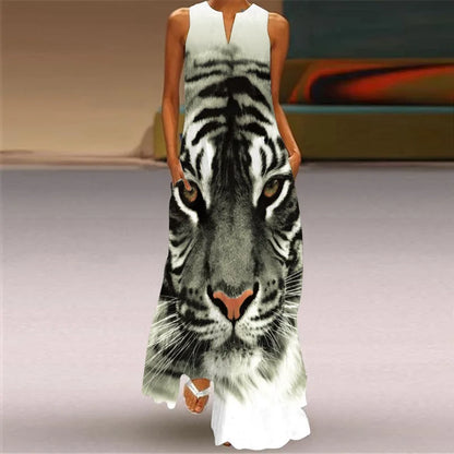 Retro Party Style Robe Holiday V Collar Sexy Feather Printing Dresses Elegant Women's Boho Beach Faldas Largas Vestidos Robe