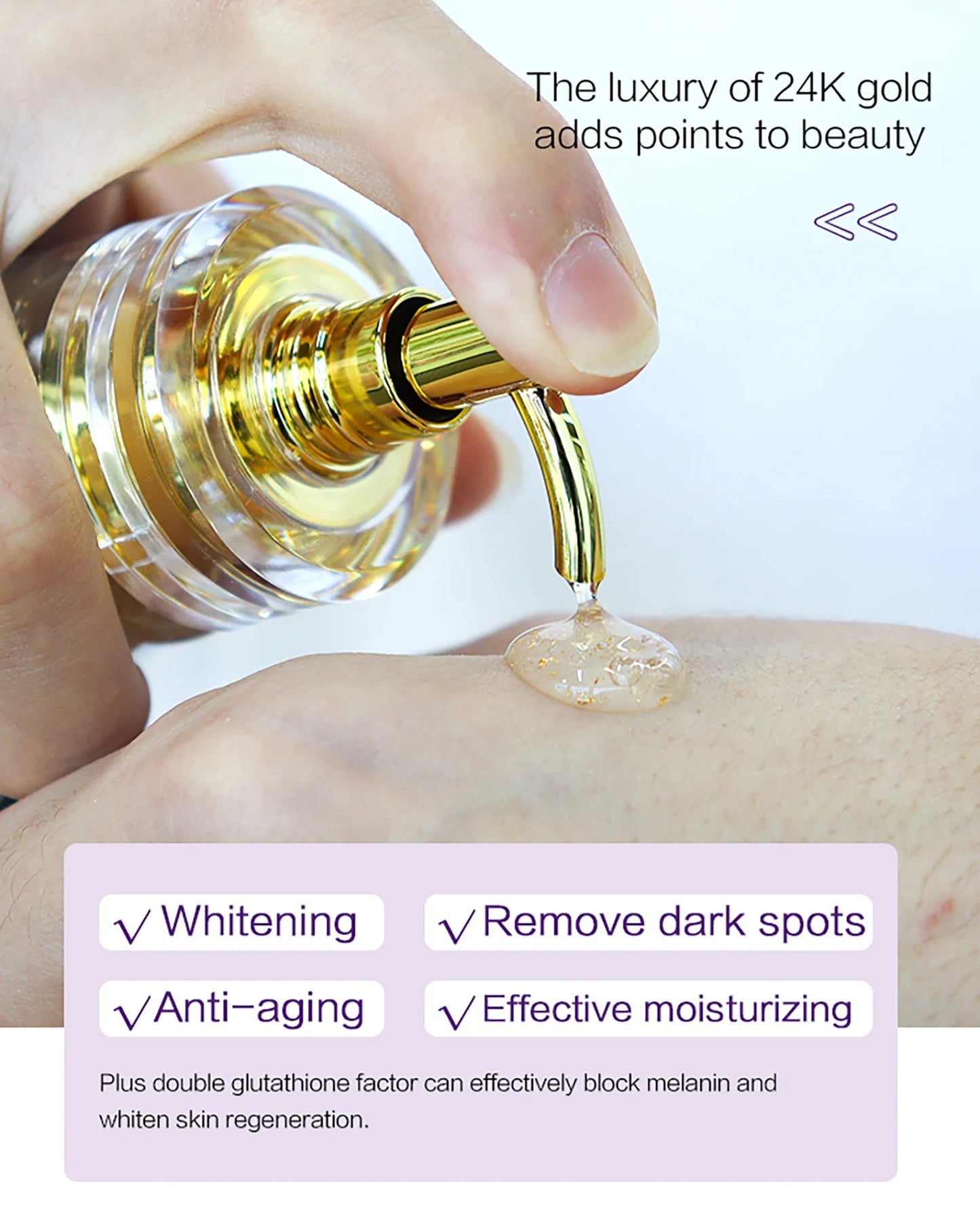 AILKE Double Glutathione Plus Moisturizing Hydrating Body & Skin Whiten Lotion, Bleaching Lotion for Women & Men With Pump