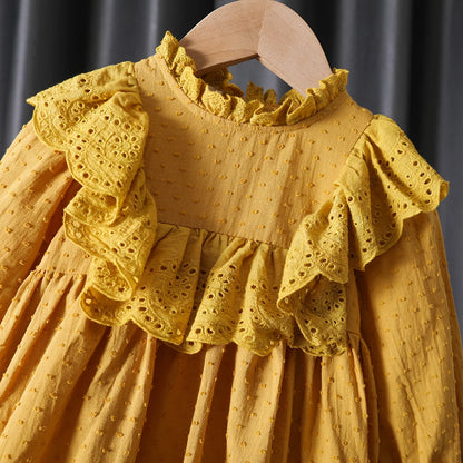 Spring fall toddler Girls' Baby Clothes Lace Long Sleeve Dress costume for infant Girls' Clothing 1-6 Year baby Birthday Dress